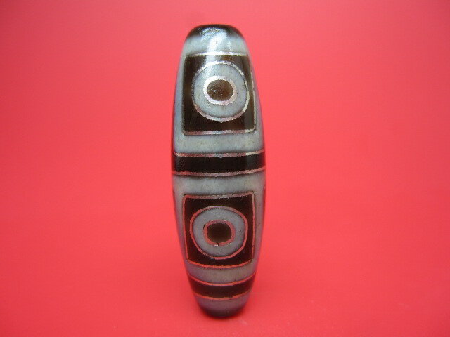 【チベット銀線天珠】四眼天珠ハンドメイド