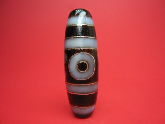 【チベット銀線天珠】三眼天珠ハンドメイド