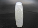 【チベット銀線天珠】金剛杵胎蔵界大日如来天珠 (アーンク)白玉髄39×13mm【一点物】
