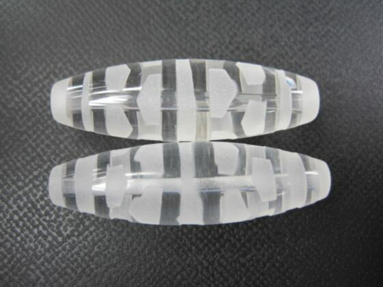 【チベット水晶天珠】亀甲長寿天珠38×12mm