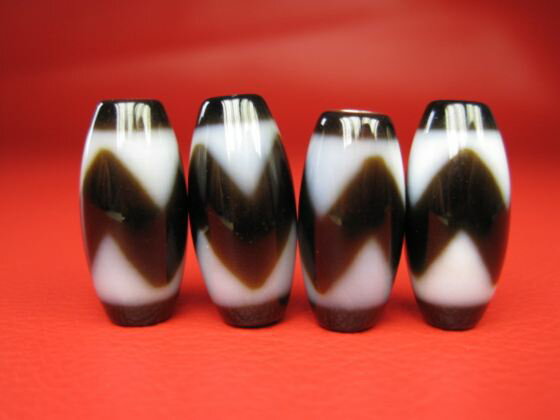 【チベット高級至純天珠】虎牙天珠22-25×12mm