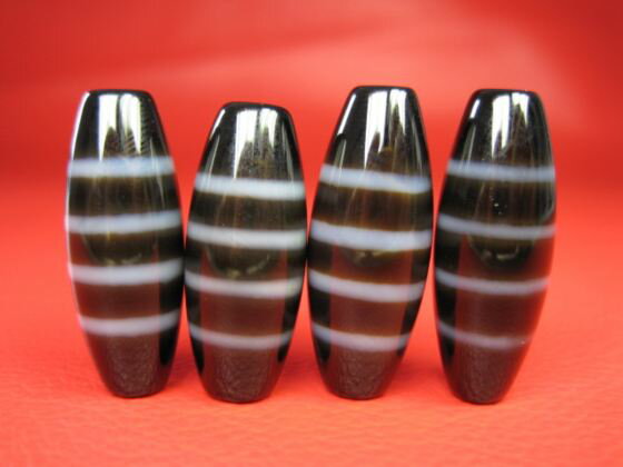 【チベット高級至純天珠】線珠(4本線)30×12mm