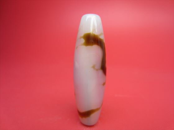 【チベット高級天珠】龍神天珠・白【鉱物入り】【一点物】