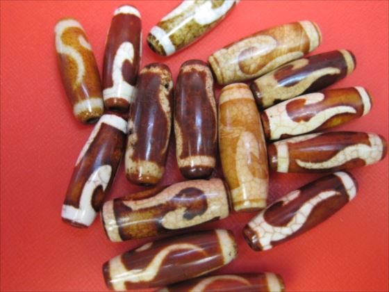 ※訳あり・在庫処分※【チベット龍紋天珠】如意天珠30×10mm【4粒SET】