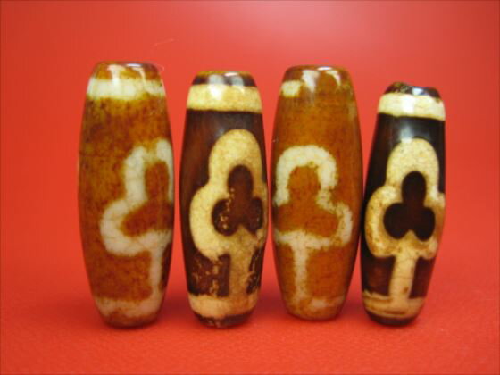 ※訳あり・在庫処分※【チベット龍紋天珠】菩提天珠30×10mm【4粒SET】