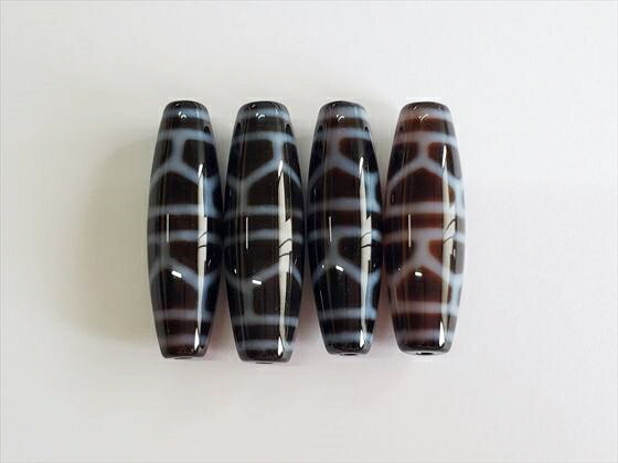 【チベット高級至純天珠】亀甲長寿天珠38×12mm