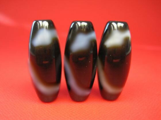 【チベット高級至純天珠】白蛇天珠27-30×10-12mm