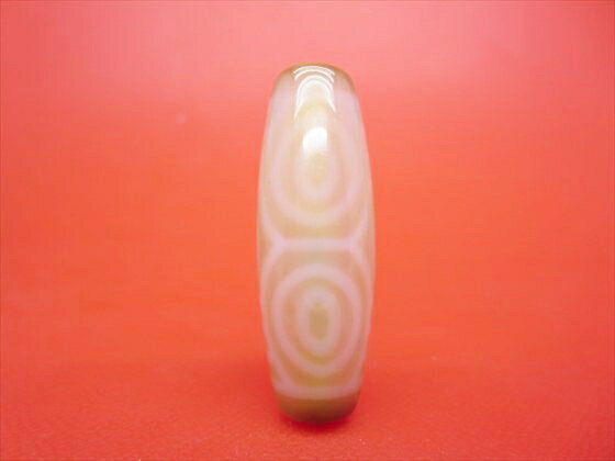 【チベット紅玉髄天珠】龍眼天珠カーネリアン約39×13.6mm【一点物】