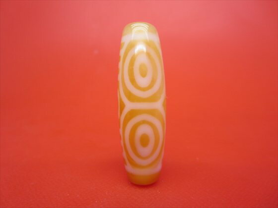 【チベット紅玉髄天珠】龍眼天珠カーネリアン約42×13mm【一点物】