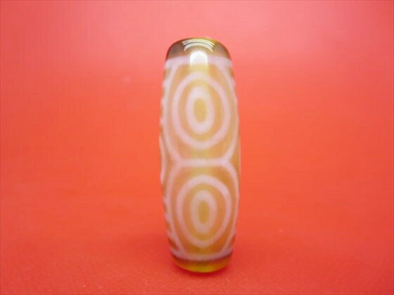 【チベット紅玉髄天珠】龍眼天珠カーネリアン約38×14mm【一点物】