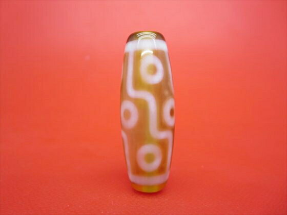 【チベット紅玉髄天珠】九眼天珠カーネリアン約39×13.6mm【一点物】