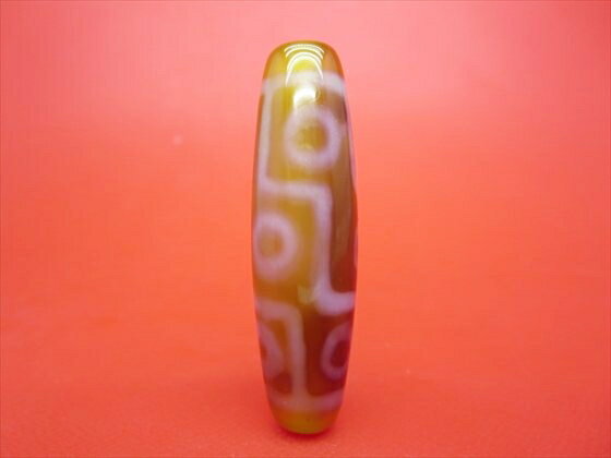 【チベット紅玉髄天珠】九眼天珠カーネリアン約50×14mm【一点物】