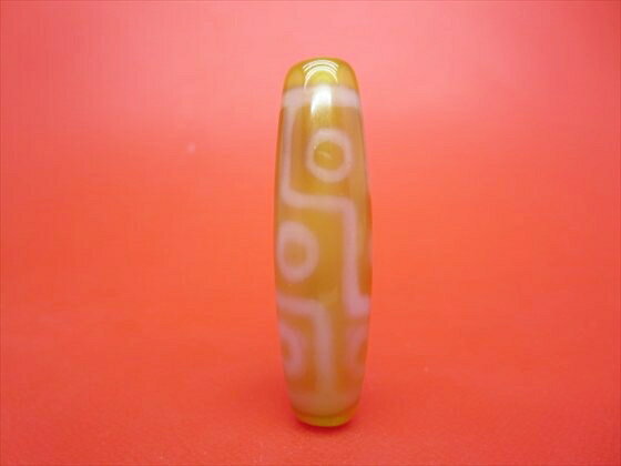 【チベット紅玉髄天珠】九眼天珠カーネリアン約48×13mm【一点物】