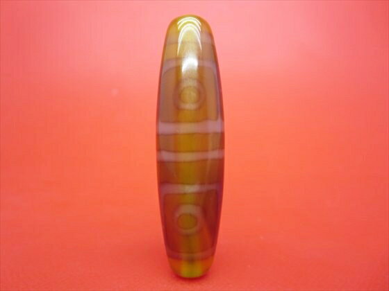 【チベット紅玉髄天珠】四眼天珠カーネリアン約50×13mm【一点物】