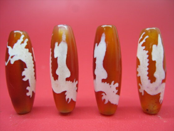 【チベット天珠】騎龍観音天珠・赤28×10mm±2mm