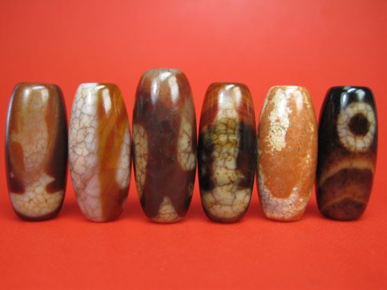 ※訳あり※【チベット龍紋天珠】寶瓶天珠32×15mm【4粒SET】