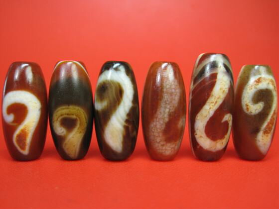 ※訳あり※【チベット龍紋天珠】如意天珠32×15mm【4粒SET】