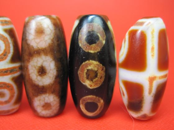 ※訳あり※【チベット龍紋天珠】四眼天珠32×15mm【3粒SET】