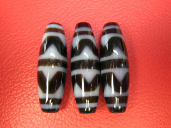 【チベット高級至純天珠】四線虎牙天珠38×12mm