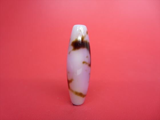 【チベット高級天珠】騎龍観音天珠・白約39×13mm【一点物】