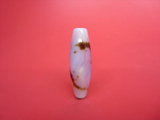 【チベット高級天珠】騎龍観音天珠・白約39×12mm【一点物】