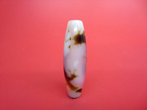 【チベット高級天珠】騎龍観音天珠・白約39×12mm【一点物】