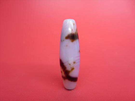 【チベット高級天珠】騎龍観音天珠・白約38×12mm【一点物】