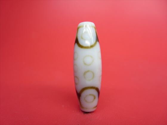 【チベット高級天珠】二十一眼天珠・白約38×12mm【一点物】