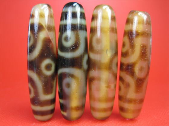 【チベット至純風化天珠】六眼天珠42-44×Φ12±1mm【馬蹄痕】