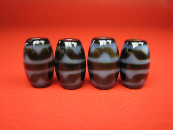 ※訳あり※【チベット高級至純天珠】四線虎牙天珠14×9±1mm