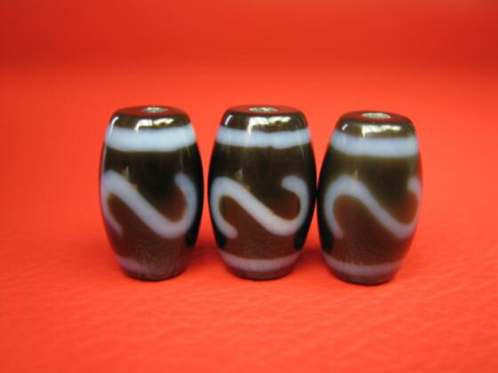 ※訳あり※【チベット高級至純天珠】金銭鈎天珠14×9mm