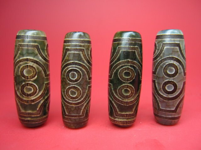 ※訳あり※【チベット高級龍紋天珠】八眼天珠Φ30×10±1mm【2粒SET】