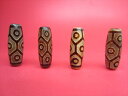 【チベット高級龍紋天珠】亀甲九眼天珠30×10mm【2粒SET】