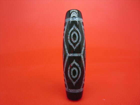 【龍眼紅朱砂天珠】約49×13mm【一点物】