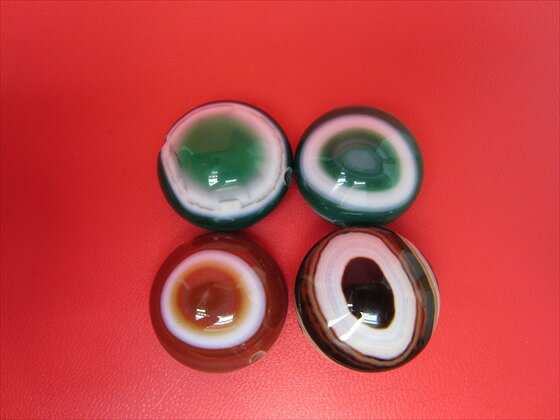 【チベット高級天珠】羊眼板珠・天眼珠【4粒SET】【一点物】