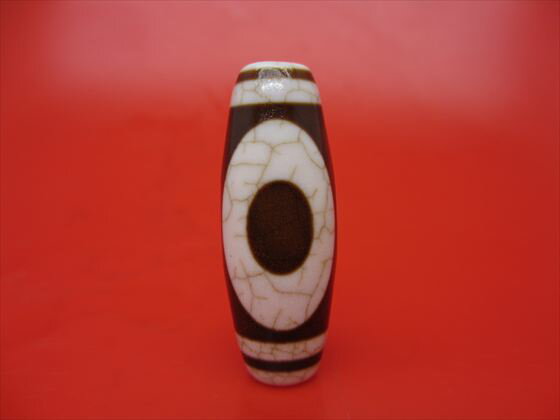 【チベット象牙白玉髄天珠】日月星天珠約40×14.8mm【一点物】