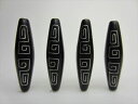 【チベット銀線天珠】金銭鈎天珠30×8mm【黒檀】
