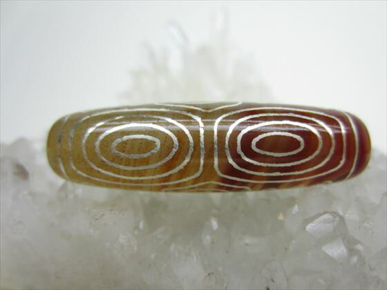 【チベット銀線天珠】龍眼天珠ハンドメイド【紅朱砂・天然模様入り】【一点物】