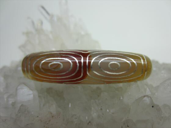 【チベット銀線天珠】龍神天珠ハンドメイド【紅朱砂・天然模様入り】【一点物】