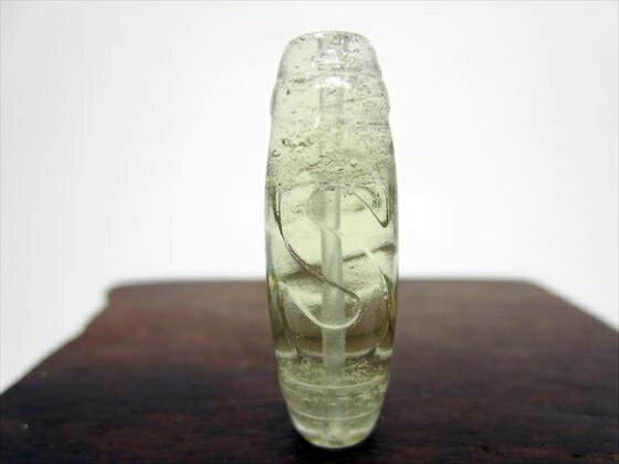 【リビアングラス天珠】金銭鈎天珠5.4g約33×11mm【鑑別済み】【一点物】