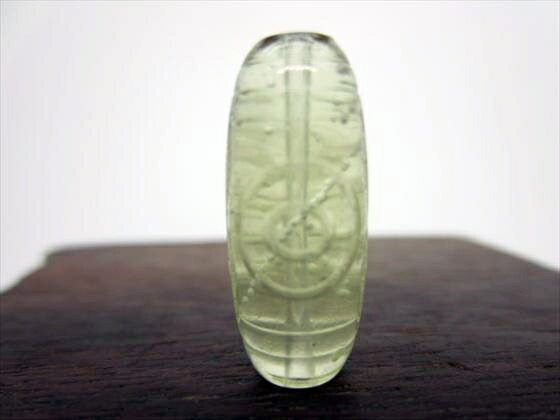 【リビアングラス天珠】三眼天珠3.2g約23.5×10mm【鑑別済み】【一点物】