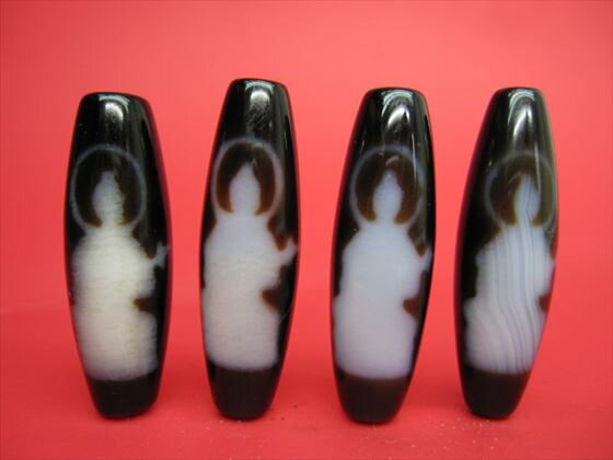 【チベット高級至純天珠】雙弁財天天珠38×12mm