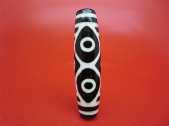 【チベット風化天珠】龍六眼天珠約57×14mm【一点物】