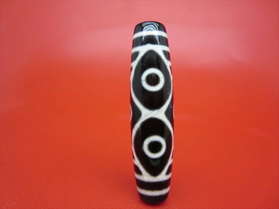 【チベット風化天珠】龍六眼天珠約58×14mm【一点物】