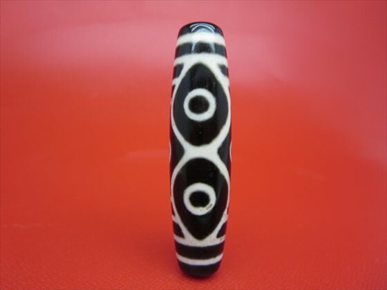 【チベット風化天珠】龍六眼天珠約58×14mm【一点物】