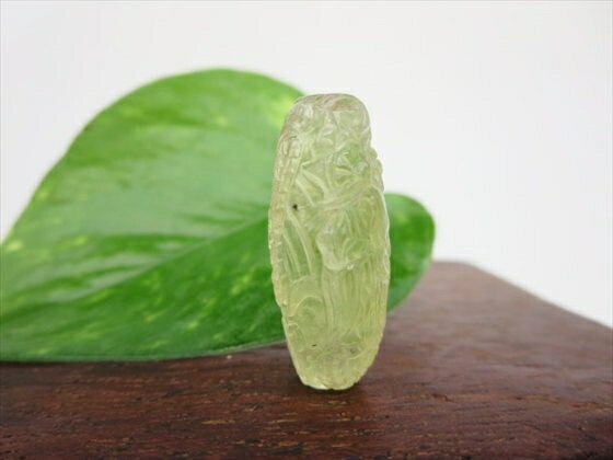 ※特価※【リビアングラス天珠】手彫り龍神天珠3.4g約25.6×11.8mm【鑑別済み】【一点物】