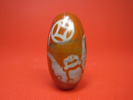 【チベット天珠】高級南紅瑪瑙蝙蝠天珠31×16mm