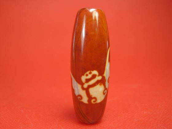 【チベット天珠】高級南紅瑪瑙蝙蝠天珠40×13.8mm