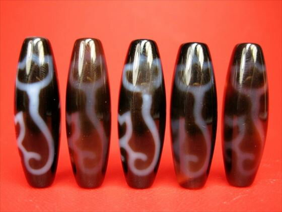 ※訳あり※【チベット高級至純天珠】龍水蓮花三眼天珠38×12mm