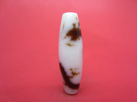 【チベット高級天珠】騎龍観音天珠・白約39×12mm【一点物】